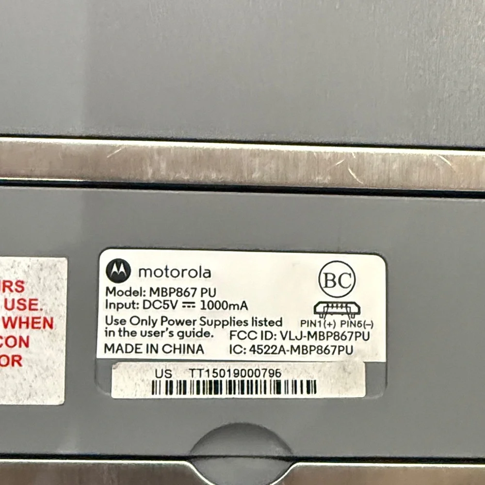 Motorola White and Black Baby Monitor Camera